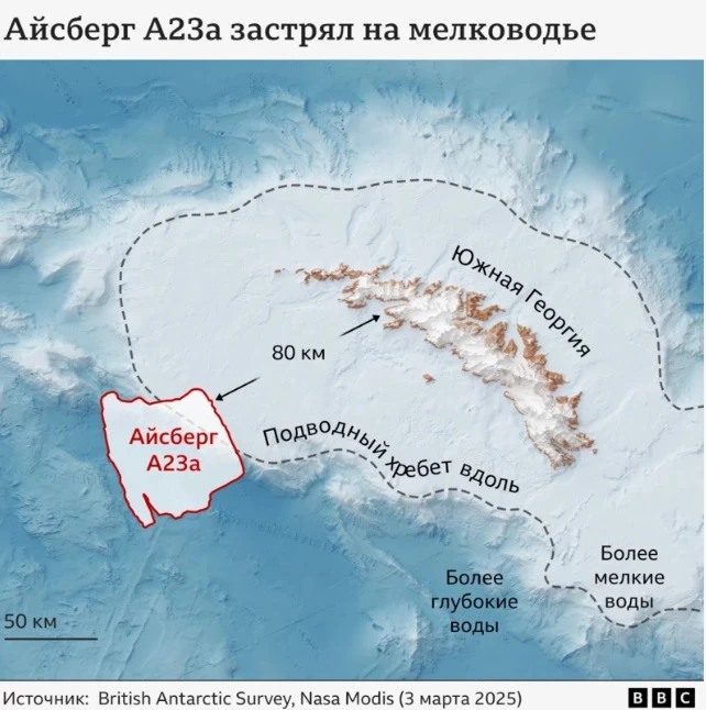 Самый большой в мире айсберг сел на мель у берегов Антарктики. Кому и чем это угрожает?