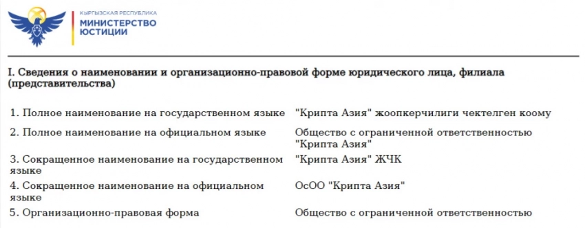 Акылбек Жапаров зарегистрировал криптовалютную компанию
