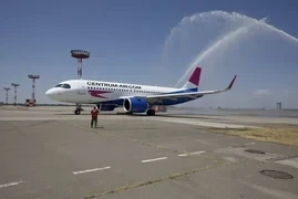 Первый рейс Centrum Air из Ташкента приземлился в Бишкеке