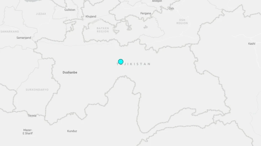 Вчера в Таджикистане произошло землетрясение силой 4,5 балла в эпицентре
