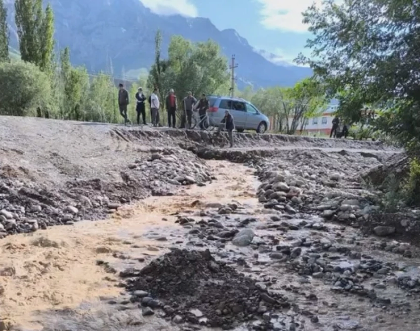 Селевые потоки затопили дворы и дороги в Нарыне (видео)