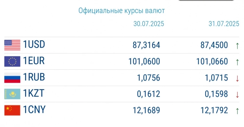 Курс валют в коммерческих банках 31 июля: покупка евро ниже 100 сомов