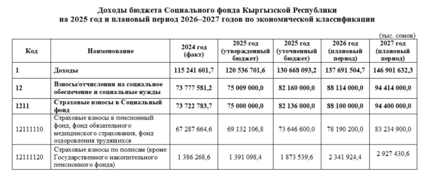 Соцфонд увеличивает бюджет на 2025 год на 10 млрд сомов. На что потратят?