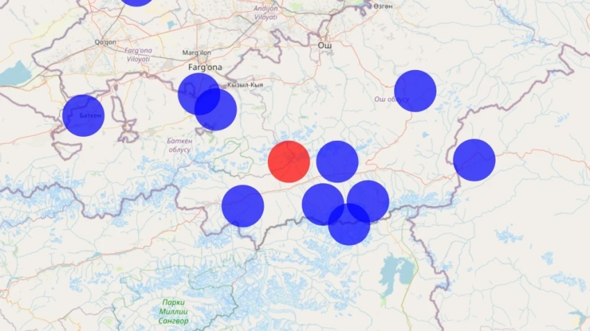 В Баткенской области зафиксировали землетрясение