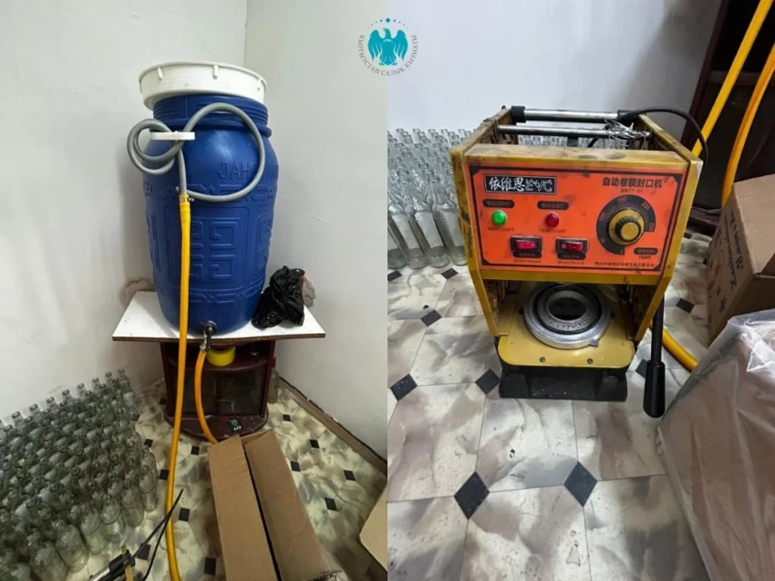 В Бишкеке выявлен подпольный цех по производству контрафактного алкоголя