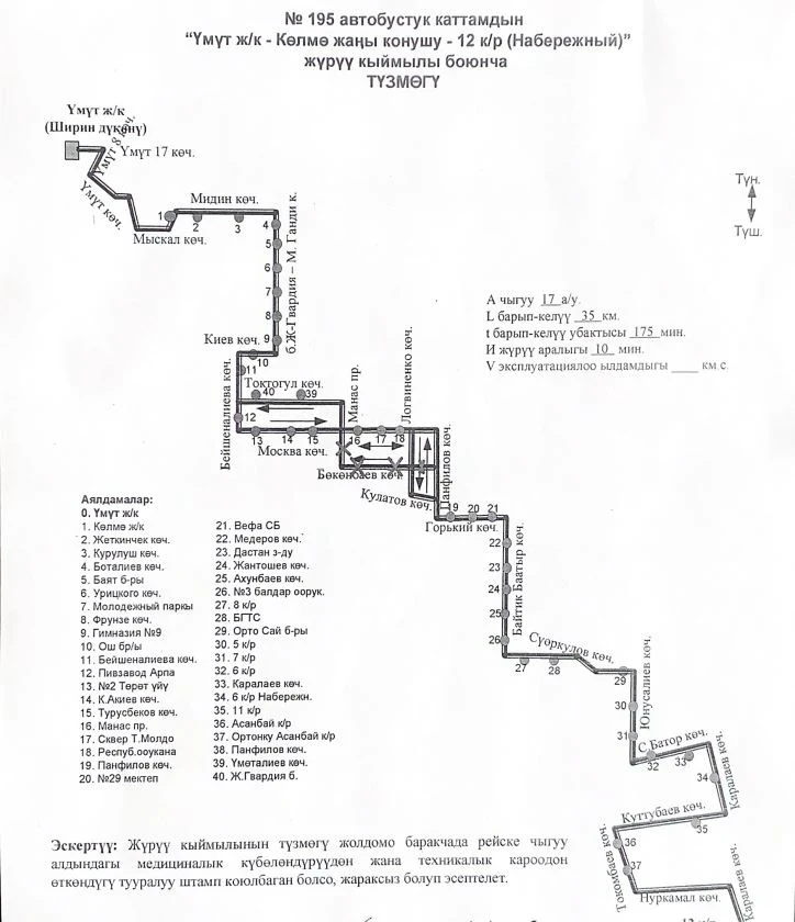 В Бишкеке временно изменится маршрут автобуса №195